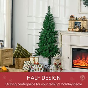 "7ft Luxury Artificial Half Christmas <b>Tree</b> Pre-Lit Pe PVC Steel for Indoor Decor" New Title "180cm Pre-Lit Pe PVC <b>Tabletop</b> - Product Image 4