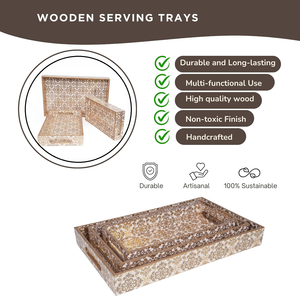 Premium Handmade Natural Solid Wood <b>Storage</b> <b>Tray</b>-Dishwasher Safe Modern Design for Bathroom Kitchen Home Hotel Tableware <b>Storage</b> - Product Image 4