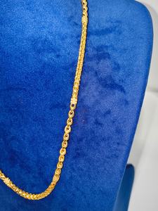 Cadena Bahubali de oro macizo de 22 quilates para hombres y mujeres, collar de eslabones de oro amarillo auténtico, joyería fina para uso diario, regalo unisex - Product Image 3