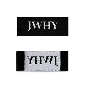 Etiquetas Tejidas Rectangulares Personalizables con Corte Láser y Plegado en los Extremos, Etiquetas de Tela Lavables para Prendas y Bolsas, Agregar Logotipo - Product Image 1