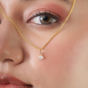 High End Classic Simple Design Dainty Natural Diamond Heart Shape <b>Pendant</b> Minimalist 14K Real Yellow <b>Gold</b> Handmade Jewelry - Product Image 4