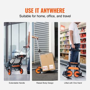 Carrello a Quattro Ruote in Alluminio, Capacità di Carico 125 kg, Convertibile con Manico Telescopico - Product Image 5