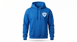 Sudadera con Capucha para Niñas, Color Azul Dumela, 100% Algodón Felpa, Bolsillo Frontal Grande, Estilo Casual para Otoño - Product Image 1