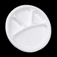 Assiette carrée blanche en bagasse de canne à sucre, écologique, jetable, légère, biodégradable et compostable pour plats à emporter, 11 pouces (4
