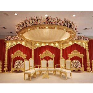 Fabricante de Mandaps de Boda con Arco Flotante Dorado, Compre un Mandap de Madera Tallada Personalizado, Último Modelo de Mandap de Boda Dorado en Oferta en el Reino Unido - Product Image 1