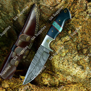 Couteau à lame fixe en acier Damas fait main, personnalisé, vente en gros, OEM/ODM, pour la chasse, le camping, la survie, la pêche, le bricolage - Product Image 5