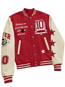 Chaqueta Universitaria de Punto para Mujer, Talla Grande, con Estampado Personalizado, Logotipo Personalizado, Resistente al Viento, Absorbente de Humedad, de Pana, Algodón y Lana - Product Image 5