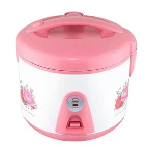 Mini Rice Cooker 2.8L Electric <b>Plastic</b> <b>Drum</b> Shape With Rose Pattern Portable Household Non-Stick Inner Pot - Product Image 1