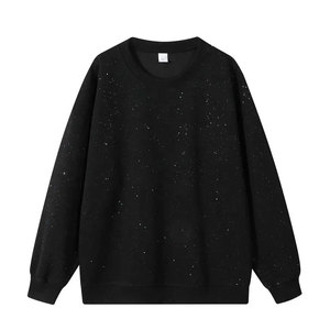 Sweat-shirt personnalisé pour homme avec strass, couleur unie, sweat-shirt avec strass de haute qualité pour homme - Product Image 1