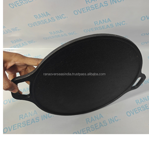 กระทะเหล็กหล่อแบบดั้งเดิมสำหรับทำโดซา ทาวา แผ่นเหล็กแบนเคลือบสารกันติด ใช้ได้กับเตาแก๊สและเตาแม่เหล็กไฟฟ้า ทนทาน เหมาะสำหรับทำโรตี ชาปาตี แพนเค้ก เครป - Product Image 4