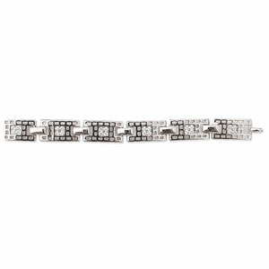 925 Sterling Silver Geometric Link <b>Anklet</b> with Cubic Zirconia High Polish Luxury Chain Style Fine Jewelry for Women Daily Wear P - Product Image 4