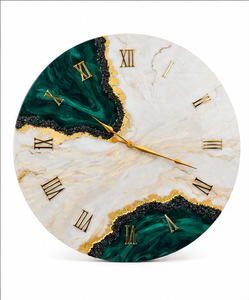 Silent Quartz Epoxy Resin <b>Wall</b> <b>Clock</b> Handmade Modern Round Decorative <b>Wall</b> <b>Clock</b> Luxury Interior Home Decor - Product Image 3