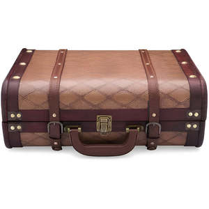 Vintage Wooden Suitcase Record Player Turntable with <b>Bluetooth</b>, <b>USB</b> Recording, Aux-In, Built-in Speakers, 3-Speed Vinyl Playback - Product Image 3