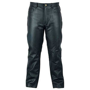 <b>Men</b> Soft Genuine <b>Leather</b> Pants Casual Straight Leg <b>Trousers</b> Comfortable Durable Classic Fashion Regular Fit Everyday Wear - Product Image 1