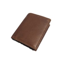 Dompet Kulit Sapi Vintage Berkualitas Tinggi dengan Kantong Depan, Resleting, Tempat Kartu Kredit, Koin, dan ID, Anti RFID, Murah, MOQ Rendah, Cocok untuk Semua Musim, Model Pendek