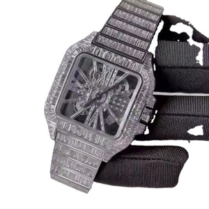 Luxury Fashion Hip Hop Diver Quartz Moissanite <b>Watch</b> Men Sapphire Glass Stainless Steel Band Custom Logo Waterproof - Product Image 2