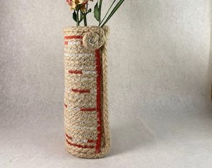 Jute Red <b>Small</b> Flower <b>Vase</b> Decorative Handmade Durable Eco-Friendly Tabletop <b>Vase</b> for Living Room Bedroom Office Modern Home - Product Image 4