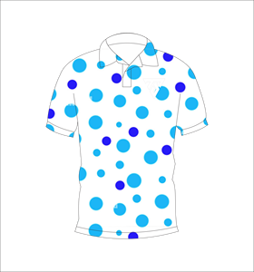 Camisa Polo para Hombre, Blanca y Azul con Puntos, Sublimación Personalizada, Manga Corta, Verano, Casual, Transpirable, Ligera, para Golf - Product Image 1