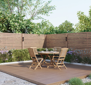 Juego de Mesa de Comedor Redonda de Madera de Teca Sólida para Exteriores con Sillas Plegables, Acabado Natural, Muebles de Jardín y Patio para Cafetería, Villa, Resort - Product Image 6
