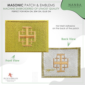 Jerusalem Cross Embroidered Tactical Morale Patch Featuring A Hook-And-Loop Backing For Attachment To Gear - Product Image 2