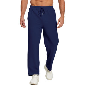 Pantalones de hombre lavados, informales, de sarga de algodón, proveedor de pantalones casuales elásticos de corte regular para hombre, al por mayor - Product Image 2