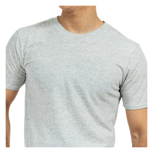 T-shirt à manches courtes pour homme, gris, col rond, 100% coton, coupe classique, couleur unie, jersey tricoté - Product Image 4