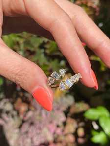 Bagues Statement Bypass Multi-formes Poire Fantaisie Ovale Diamant de laboratoire 1,70 ct Certifié IGI Luxe Mariage Moderne Vintage - Product Image 4