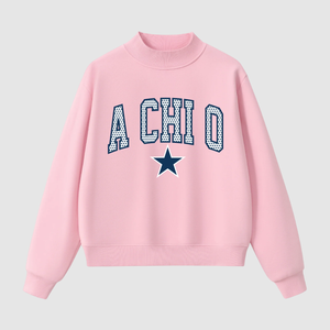 Sudadera blanca de cuello redondo para mujer con estampado de la letra Chi O y diseño frontal con logotipo de estrella, corte regular, 100% algodón tejido, para otoño. - Product Image 4
