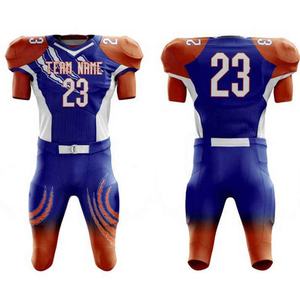 Bon marché Ensembles d'uniformes de maillots de football américain de dernière conception Hommes Sublimation Logo personnalisé 100% Polyester Service OEM - Product Image 4