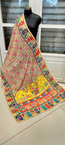 Nouveau Fantaisie À La Main Broderie Miroir Travail Pakistanais Soie Dupattas Bohème Broderie À La Main Coloré Dupattas Pour Les Femmes Vêtements - Product Image 2