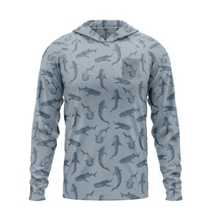 Custom Wholesale OEM Manufacturer Supplier Sublimated Polyester Fishing <b>Hoodies</b> <b>UV</b> <b>Protection</b> Fabric Bulk Manufacturing - Product Image 5