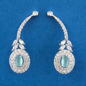 Último Modelo en Línea, Pendientes de Diamantes Americanos de Calidad de Exportación con Baño de Rodio 443898 - Product Image 4