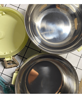 Boîte à lunch isotherme ronde grande capacité LB22, boîte à bento thermique double couche de qualité alimentaire pour les employés de bureau et les étudiants