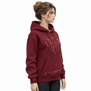 Stylish <b>Women</b> Puff Printing <b>Hoodie</b> Combining Textured Graphics <b>Soft</b> Fabric And Relaxed Comfort For Contemporary Streetwear - Product Image 3