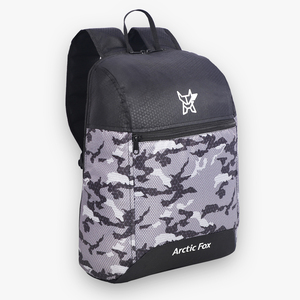 Sac à dos scolaire imperméable vintage Arctic Fox 17L en nylon et polyester durable, camouflage noir - Product Image 4