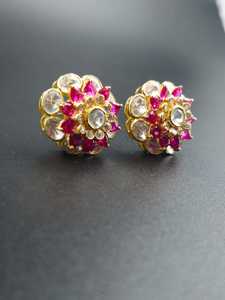 Pendientes de Plata de Ley 925 con Circonitas, Forma de Flor Rosa Nano, Joyería India para Mujer - Product Image 4