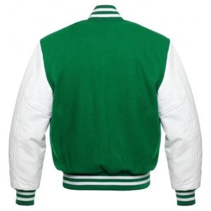 แจ็คเก็ต Letterman แบบกำหนดเองขายส่ง OEM สำหรับทุกเพศทุกวัย ดีไซน์ล่าสุด แจ็คเก็ตเบสบอลแขนยาวแบบ Varsity คอตั้ง สำหรับฤดูหนาวและใส่ทำงาน - Product Image 2