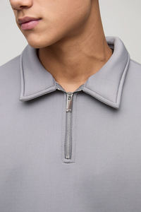 Sweat-shirt personnalisé : Pull à col zippé en molleton de coton pour les acheteurs scolaires américains, approvisionnement en gros sous marque privée - Product Image 2