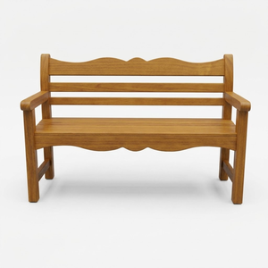 Banc de jardin en teck massif, banc de patio en bois d'extérieur, mobilier de parc, banc lounge 2 places - Product Image 3