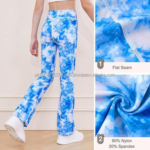 Leggings évasés taille haute pour filles avec poches Waseem Impex Personnalise l'impression Pantalons de yoga et de danse - Product Image 3