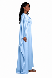 Abaya de calidad premium con manga larga, elegante y modesta, conjunto maxi kaftan de seda satinada para mujer - Product Image 3