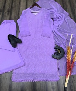 Kurta de Algodón Morado para Mujer, Largo hasta el Suelo, Corte Holgado, Ropa Étnica Tradicional de India y Pakistán, Estilo Casual para Todas las Temporadas 62914 BE-170 - Product Image 2