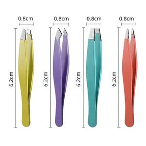 Ensemble de pinces à cils en acier inoxydable à pointe en fibre personnalisée, durable, 4 pièces - Product Image 2