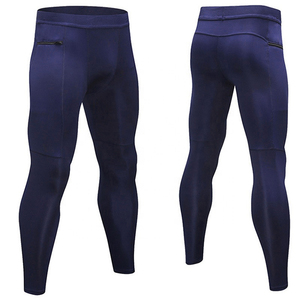 Pantalon de compression pour homme, coupe ajustée, extensible, pour entraînement, course à pied, sport, couche de base, antibactérien, longueur genou - Product Image 2