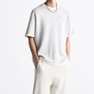 100% Cotton Plain Men Oversized T-shirts Heavy Weight Custom Drop Should Men T Shirt Customized Cotton Fabric Men's T-shirts - Product Image 2