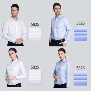 เสื้อเชิ้ตแขนยาวติดกระดุมสำหรับผู้ชายและผู้หญิง ยี่ห้อ DP ผ้าฝ้าย 50% โพลีเอสเตอร์ 48% สแปนเด็กซ์ 2% ทนทาน รีดง่าย ไม่ยับ ดูแลรักษาง่าย - Product Image 5