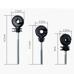 ฉนวนกันไฟฟ้าสำหรับรั้วฟาร์มแบบเกลียวพร้อมห่วงจับประตู สีดำ - Product Image 2
