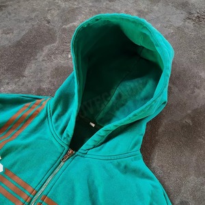 Vintage Turquoise Zip Up Hoodie Racing Stripe Streetwear Fleece Jacket Custom Graphic Pullover Boxy Fit Hoody 2026 - Product Image 5