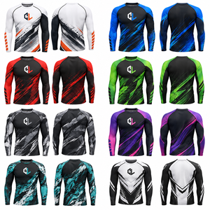 Chemise de compression sublimée à manches longues pour homme, personnalisée, à séchage rapide, légère, pour l'entraînement de BJJ, MMA, grappling, vêtements de sport - Product Image 2