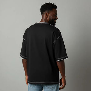 Camiseta de Hombre de Gran Tamaño, 220 g/m², de Algodón y Poliéster Tejido, Personalizable con Impresión por Transferencia de Calor, OEM ODM, de Alta Calidad en Oferta - Product Image 5